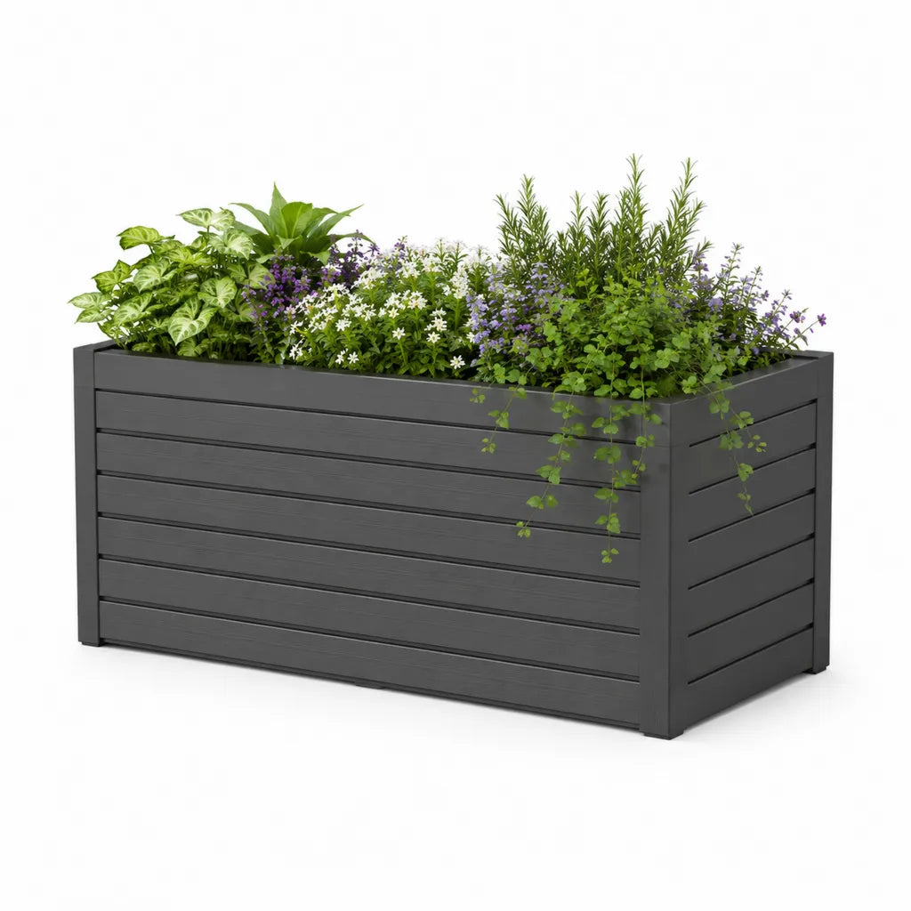 Hochbeet Pflanzkasten 120 x 40 x 45 cm Polypropylen rechteckig Anthrazit