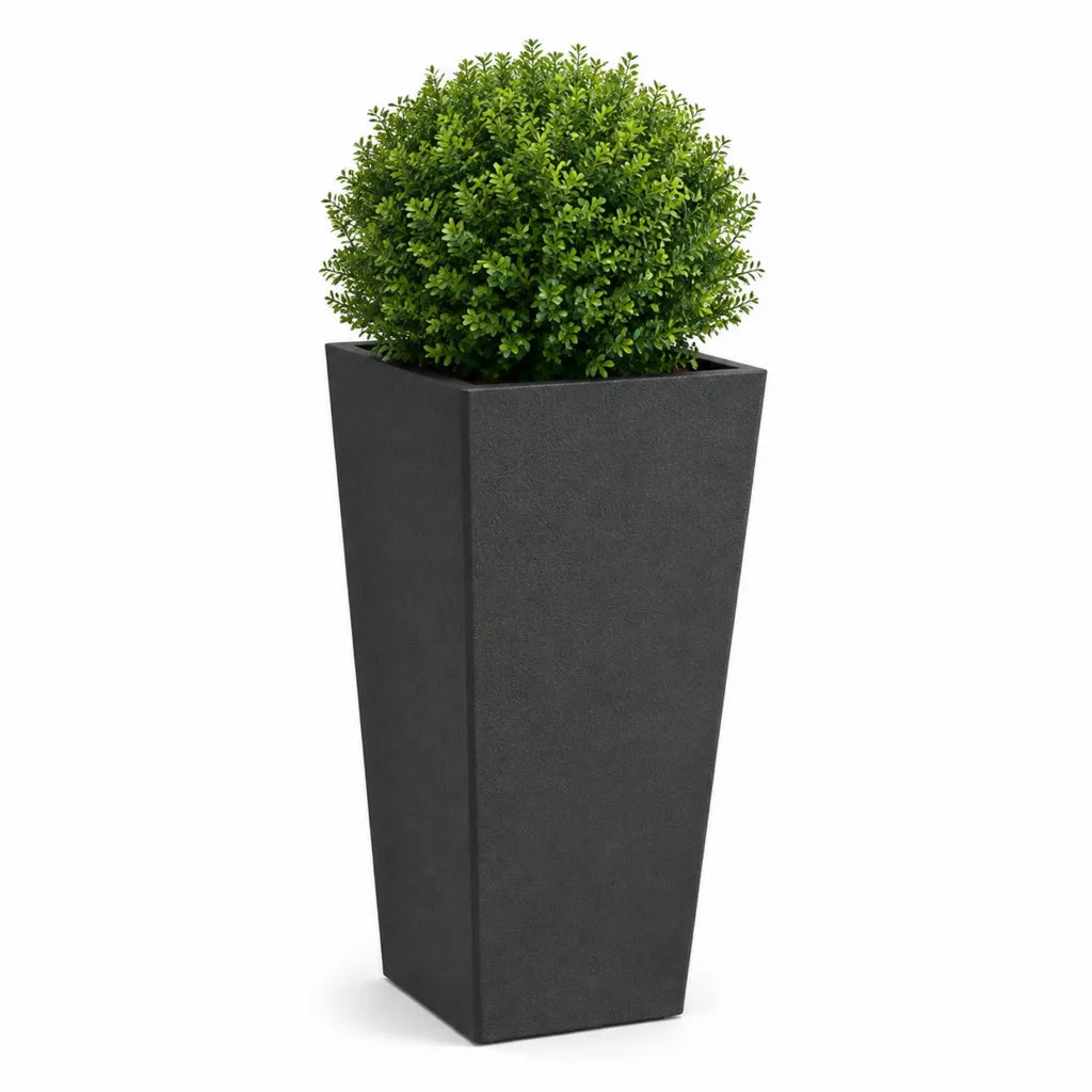 Pflanzkubel hoch 30 x 30 x 60 cm aus Polypropylen quadratisch konisch anthrazit