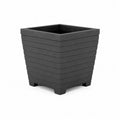 Pflanzkubel Blumenkubel 40 x 40 x 40 cm PP Kunststoff quadratisch Schwarz