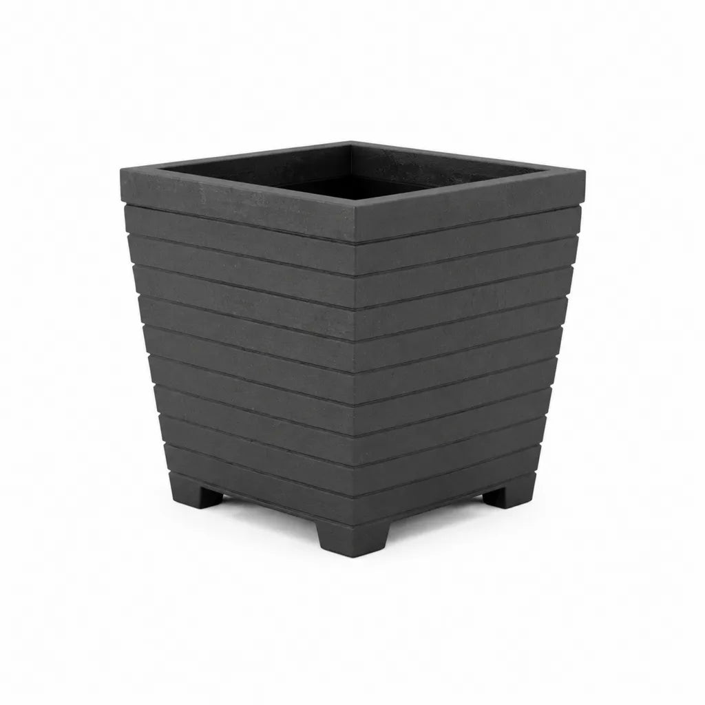 Pflanzkubel Blumenkubel 40 x 40 x 40 cm PP Kunststoff quadratisch Schwarz