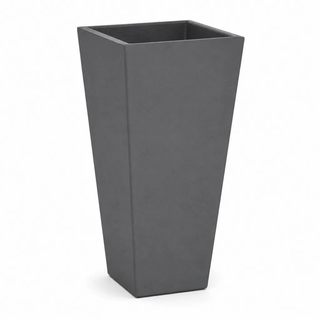 Pflanzkubel 40 x 40 x 75 cm aus glasfaserverstarktem Kunststoff quadratisch anthrazit