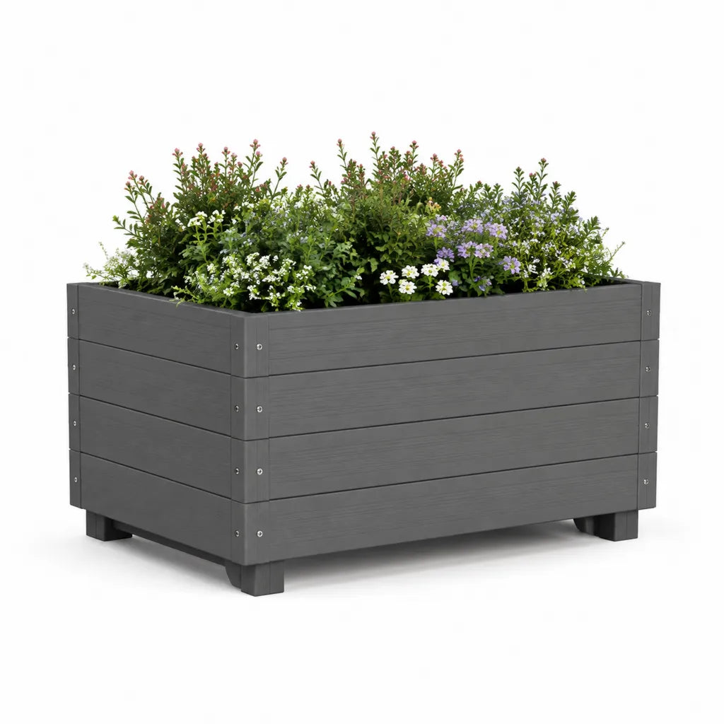 Hochbeet Pflanzkasten 100 x 50 x 54 cm WPC rechteckig anthrazit